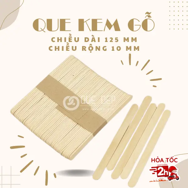 Que kem bằng gỗ dài 125 mm