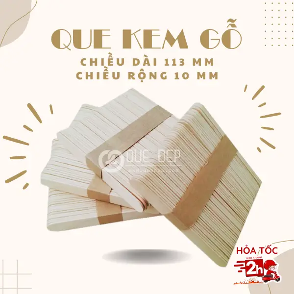 Que kem dẹp bằng gỗ dài 113mm